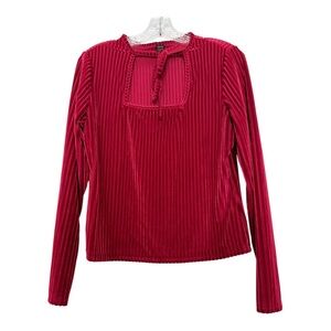 Red Velvet Square Cut Top Women’s Sz XL